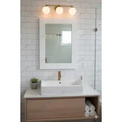 GENERICO - Mueble Organizador De Baño Espejo Melamina Rh Blanco