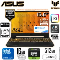 ASUS - Laptop TUF Gaming F16 Intel Core 5-210H 16GB 512GB SSD GeForce RTX3050-6GB156 FX607VJ-RL001W