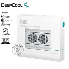 DEEPCOOL - N8 silver Soporte Enfriador de Aluminio con Ventiladores Silenciosos