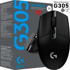 LOGITECH - Mouse Gamer G305 LightSpeed 12,000 DPI Inalámbrico Black