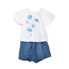 PILLIN - Conjunto Bebé Niña PVC741-25BCO Blanco