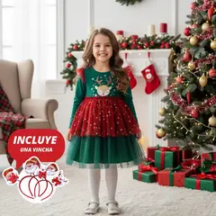 GENERICO - VESTIDO DE NAVIDAD PARA NIÑA - Perfecto para Fiestas y Sesiones de Fotos
