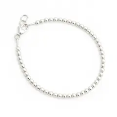 GENERICO - Pulsera Bolitas Plata 925 Mujer Minimalista Ajustable