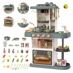 GENERICO - SET DE COCINA DE JUGUETE LUCES SONIDOS Y VAPOR + 43 PCS