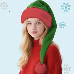 GENERICO - Gorro Navidad Modelo Original Papa Noel Verde - Niños y Adultos