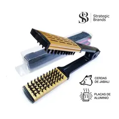 CAYETANA - Cepillo Alisador NO ELECTRICO con Cerdas de Jabalí y Placas de Aluminio