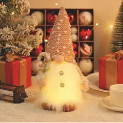 GENERICO - GNOMOS NAVIDEÑOS CON LUCES LED ELEGANCIA QUE ILUMINA TU NAVIDAD