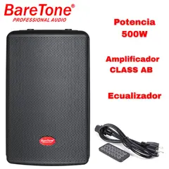 BARETONE - Parlante Activo MAX 12HD Woofer de 12 pulgadas 500 Watts Sensibilidad 98 dB