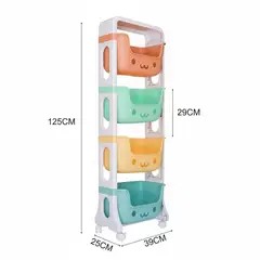 GENERICO - Organizador de Juguetes de 4 Niveles Multicolor