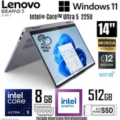 LENOVO - Laptop IdeaPad 5 2 en 1 Intel Ultra 5 225U 8GB RAM 512GB SSD 14" WUXGA Touch