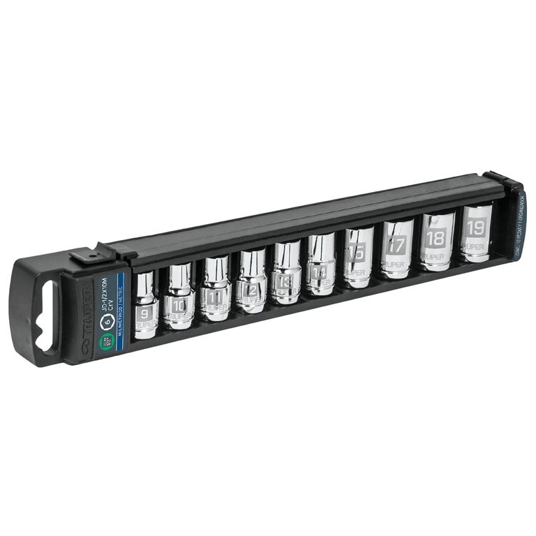 Juego de 10 dados cuadro 1/2" mm,