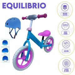 GENERICO - Bicicleta Equilibrio para Niños Aro 12 Celeste