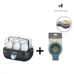 SEVERIN - COMBO Hervidor de huevos negro + Cortador de huevos multiusos