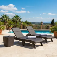 QRUBBER - 2 Tumbonas y Mesa de Centro MQ