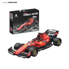 GENERICO - Set de Bloques Formula Tipo Auto de Carrera Deportivo Rojo