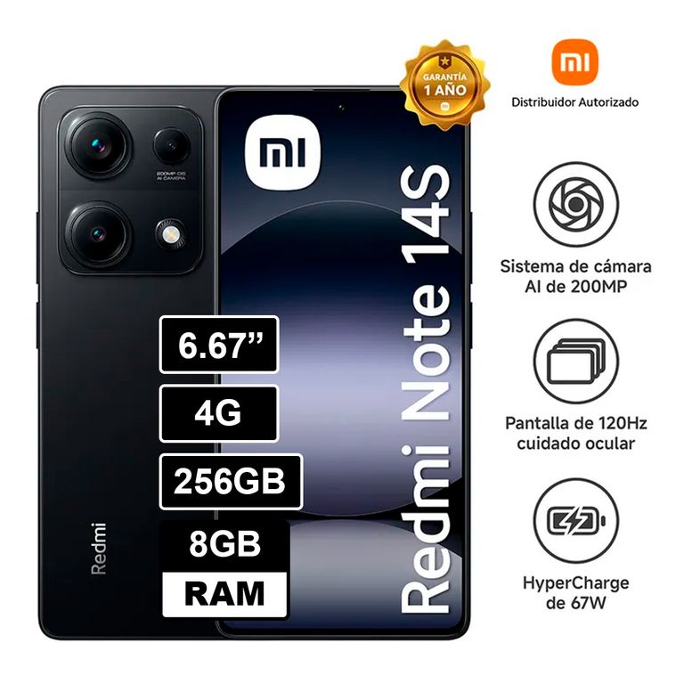 Redmi Note 14S 8GB 256GB Negro