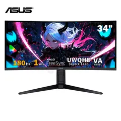 ASUS - MONITOR Tuf Gaming VG34VQL3A 34 CURVO VA WQHD 180Hz 1ms FreeSync Pivote