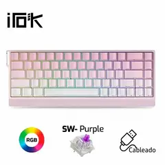 GENERICO - Teclado Magnético IROK Mercury 68 RGB 8K Switch Purple Rosado Degradado