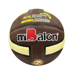 MIBALON - PELOTA PARA BÁSQUET TALLA 7 CAUCHO CELULAR MODELO COBRA MIBALÓN CREMA