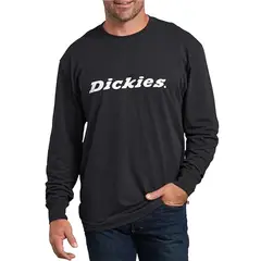 DICKIES - POLO MANGA LARGA NEGRO CON LOGO BLANCO