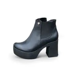 GENERICO - Botin Mujer Taco 9 Con Plataforma 2086L-60 Color Negro