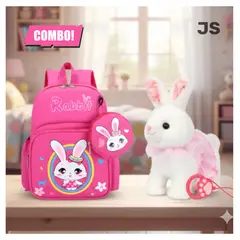 GENERICO - MOCHILA FASHION CONEJITO + CONEJITO ELECTRONICO MUSICAL PARA NIÑAS JS