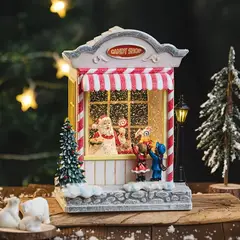 IMPORTADO MC - Villa navideña Lampara LED de Papanoel Santa en tienda de dulces con galleta de jengibre y niños