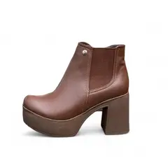 GENERICO - Botin Mujer Taco 9 Con Plataforma 2086L-60 Color Marron