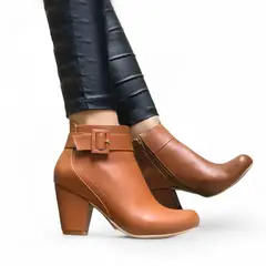 GENERICO - Taco X7 Botin Mujer Correa 2086L-60 Color Camel