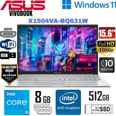 ASUS - Laptop Vivobook X1504VA-BQ631W 15.6" Intel Core 5 120U 512GB 8GB Windows 11 Home