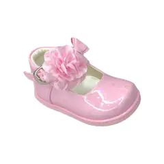 GENERICO - Zapato de Charol Rosado corazón pibe semi-ortopédico para bebé niña