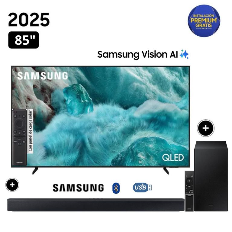 Televisor QLED 85 Visión AI Smart TV QN85Q7F+ Soundbar HW-B450F