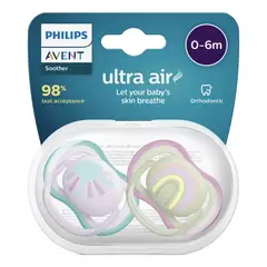 AVENT - Chupon De 0 A 6 Meses Ultra Aereado X 2 Uni + Estuche