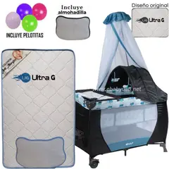 EBABY - Cuna Corral Mecedora SALLY 716-B+ Colchón