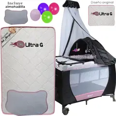 EBABY - Cuna Corral Mecedora SALLY 716-B+ Colchón