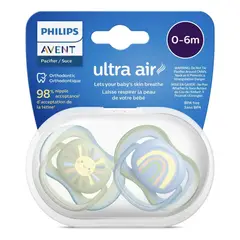 AVENT - Chupon 0-6m Ultra Aereado X 2 Uni + Estuche - Niño