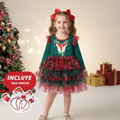 GENERICO - VESTIDO DE NAVIDAD PARA NIÑA - HERMOSO DISEÑO