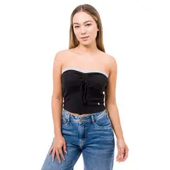 SQUEEZE - Tops Strapless Rib Lycrado Vrilli-S Mujer