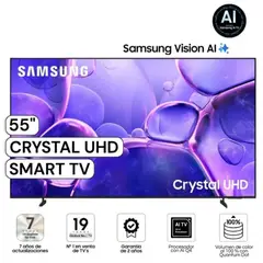 SAMSUNG - Televisor Smart TV 55"Crystal UHD 4K UN55U8000FGXPE - Nuevo 2025