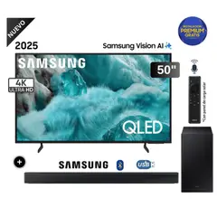 SAMSUNG - Televisor QLED 50 Visión AI Smart TV QN50Q7FA + Soundbar HW-B450F