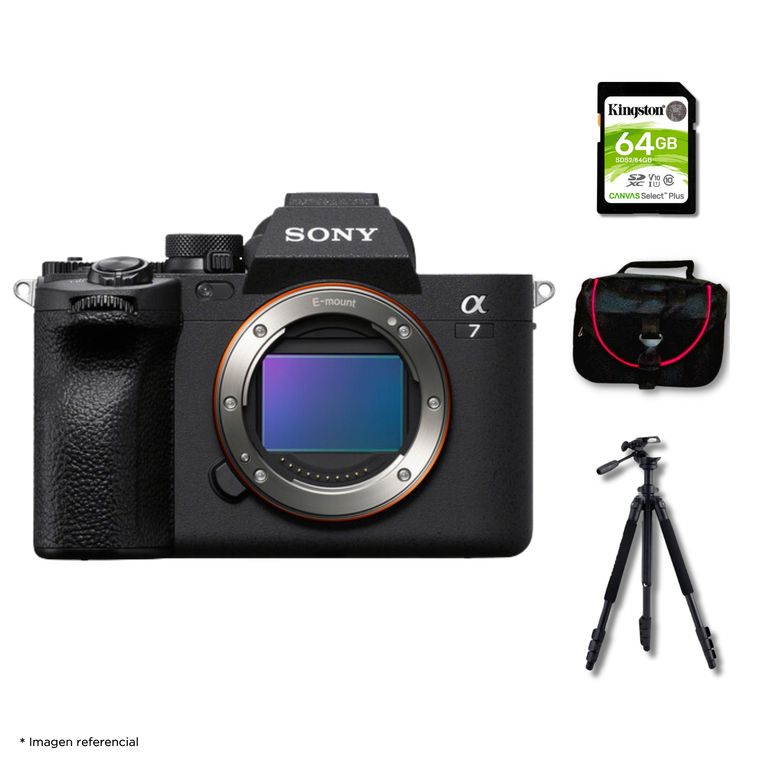 Cámara Alpha a7 IV Full Frame Mirrorless Cuerpo Solo + Kit Deluxe