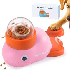 IMPORTADO MC - Juguete Interactivo para Perros Dispensador de Premios con Forma de Ballena Rosa