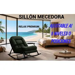 GENERICO - SILLA MECEDORA SOFÁ RECLINABLE SILLÓN PLEGABLE TERRAZA JARDÍN SALA PREMIUM VERDE