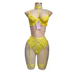 GENERICO - LENCERÍA PORTALIGAS DE NAVIDAD AÑO NUEVO AMARILLO