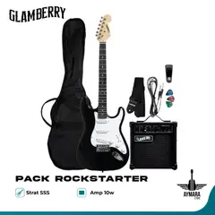 GENERICO - GLAMBERRY ROCKSTARTER BK PACK GUITARRA ELECTRICA CON AMPLIFICADOR