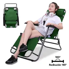 KELLER - Silla Camping Reclinable 180° Plegable Verde HN3