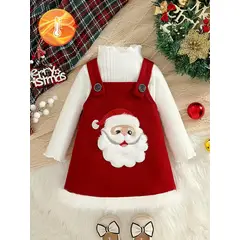 GENERICO - VESTIDO PARA NIÑA BEBE DE NAVIDAD +BODDY