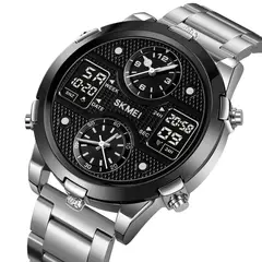 SKMEI - Reloj 2212 Negro 6 Botones Correa Acero Digital Analogo