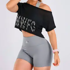 MW FITNESS GIRL - SHORT COLOMBIANO COLOR PLOMO PLATA