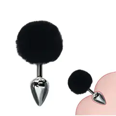 GENERICO - PLUG ANAL NEGRO POMPOM